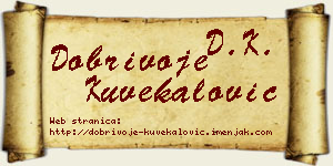 Dobrivoje Kuvekalović vizit kartica